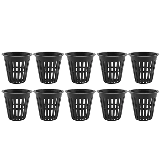 10pcs/Set Durable Safe Plastic Hydroponic Basket Cup for Garden Balcony Planting(Black)