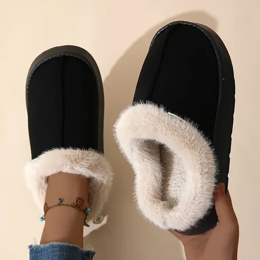 Women'S Furry Slippers Cosy House Shoes Australian Women’S Lounge Slippers Warm - Black - Size 45
