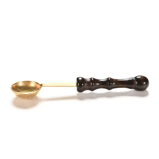 Copper Wax Melting Spoon with Wood Handle Melted Dissolve Sealing Wax Beads Spoon Wax Spoon Heater Melter Spoon