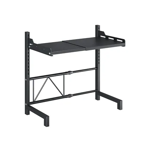 2/3Tier Microwave Oven Stand Rack Shelf Condiment Kitchen Holder Cabinet Storage - Black 2-Layer