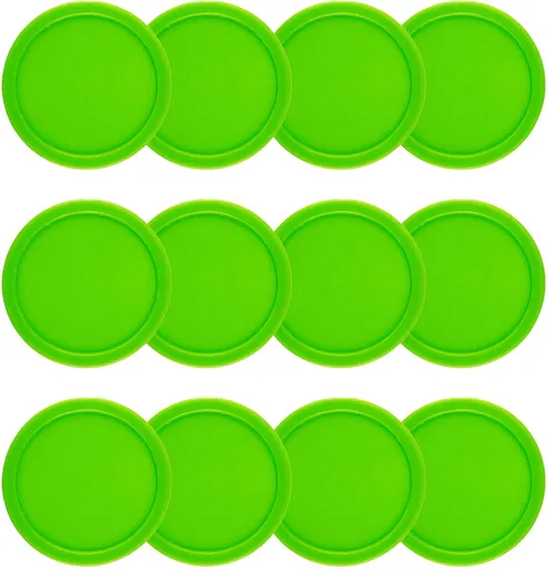12 Pack 2.5 Inch Air Hockey Pucks for Small Size Table Green 64x4 mm