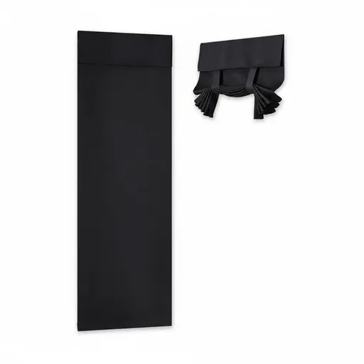 Home Blackout Door Curtain Thermal Insulated Durable for Bedroom Living Room - Black