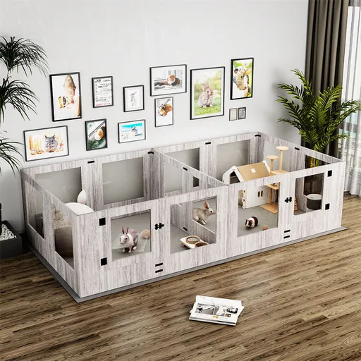 Dog Whelping Box 14 Panels Heavy Duty Puppy Pen with Pad