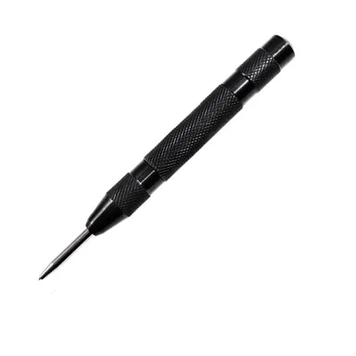 130mm Spring Loaded Centre Punch Automatic Brass Marking Tool Heavy Duty - Black