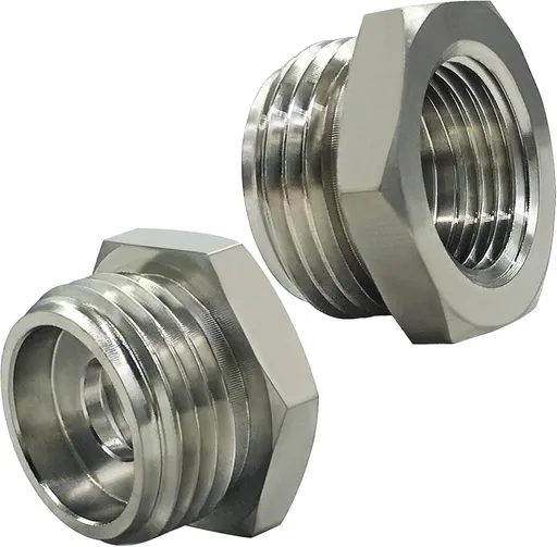 2PCS Stainless Steel 3/4" GHT Male x 1/2" G(IPS) Female Bathroom Show Tube to Garden Hose Connector Adapter Fitting