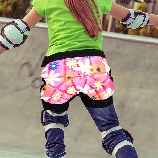 2-Pack Roller Skating Protective Pants with Double Layer Hip Padding and Breathable, Comfortable Fabric for Safety