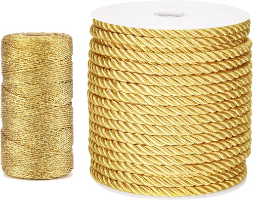 Gold Twine String and Gold Rope Bundle
