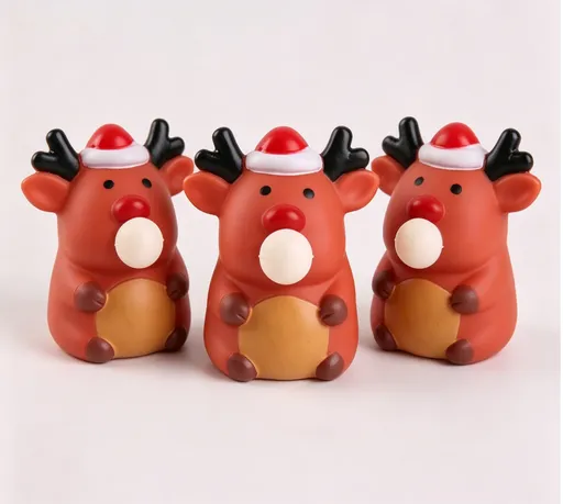 Squeeze Bubble Pop Stress Relief Toy 3-Pack - Cartoon Squishy Figure for Anxiety Relief - Christmas Reindeer Decompression Toy (3-Pack)