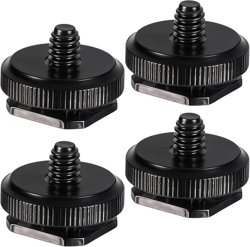 4 Pcs 1/4 Inch Camera Adapter Screws, Compatible with Versatile Flash Hot Shoe Mounts for DSLR Camera Rigs, Tripods, Mounting Accessories