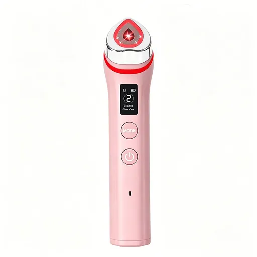 Beauty Device: Red and Blue Light, Home Use, Portable, Vibrating, Multi-Functional, with Voice Guidance, 5-Color Light Therapy, Eye Massage, Eye Care Device/"Upgrade" pink beauty introducer