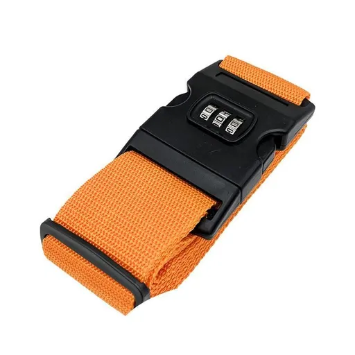 Luggage Strap Code Password Travel Suitcase Secure Lock Safe Nylon Packing Belt - Orange
