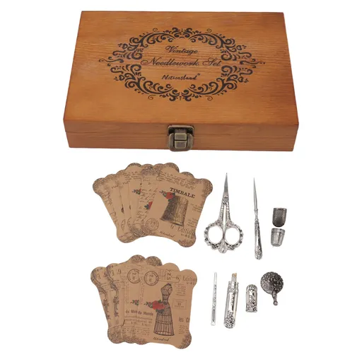 European Style Vintage Embroidery Scissors Set Stainless Steel European Antique Vintage Sewing Kit for Sewing Craft Art Work Needlework Vintage Silver