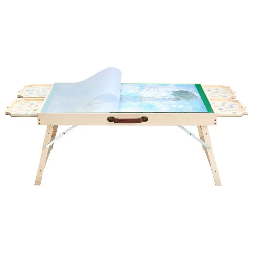 1500 Piece Puzzle Board with Folding Leg Portable Wooden Jigsaw 86x63cm