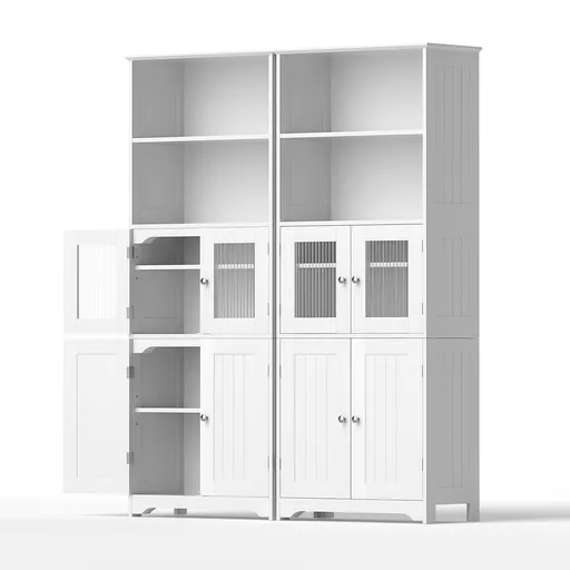 Artiss 2x Buffet Sideboard Cabinet Pantry Kitchen Bathroom Storage Cupboard