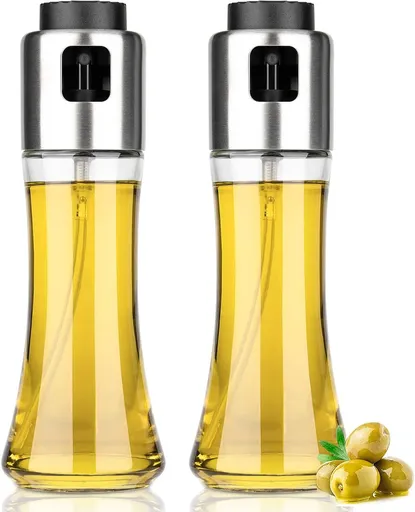 2 pack Oil Dispenser Bottle 180ml/6Oz Olive Oil Dispenser Sprayer for Cooking Air fryer BBQ Grilling Salad Baking Kitchen Gadgets Accessories