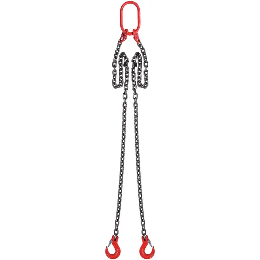 Chain Sling, 8 mm x 150 cm Lifting Chains with Hooks, G80 Engine Chain Hoist Lifts, 3 Ton Capacity Lifting Sling Chains for Engine Hoist, Engine Lift Chain with 2 Leg Grab Hooks, Heavy Duty