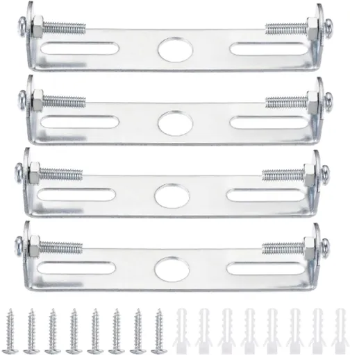 4 pieces - 90mm - Ceiling plate - Bracket - Lighting bracket - Ceiling holder - Hanging lamp bracket - for wall or ceiling - Lamp mounting brackets - with screws - iron - silver