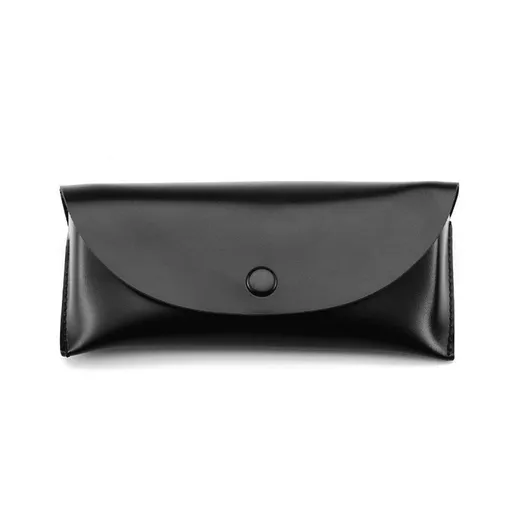 Leather Eyeglasses Case,Flexible Sunglasses Pouch Slim Case for Women Men Horizontal Eyeglass Case（black）