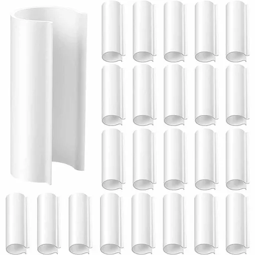 32 Pcs PVC Pipe Clips Pool Cover Clamps for Above Ground Pool Greenhouses, Row Covers, Garden, Shelters, Bird Protection, 2.4 Inch Long(for 3/4 Inch PVC Pipe,White)