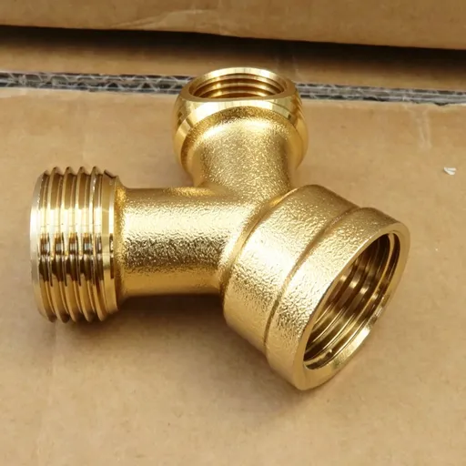 3/4" Brass Threaded Tee Splitter Agricultural Water Pipe Fitting 2pcs