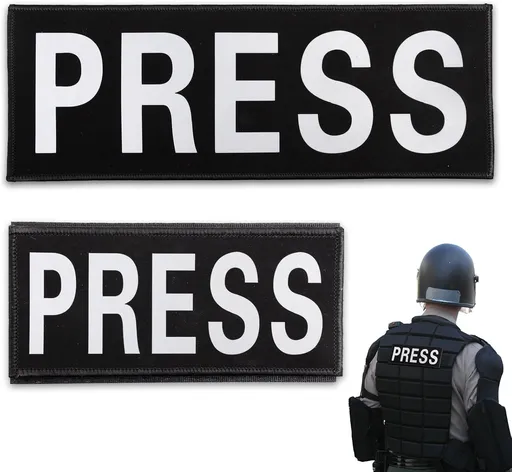 Reflective Press Patch 2 Piece Night Vision Small 5.7 x 2.5 inch Large 10.7 x 3.9 inch