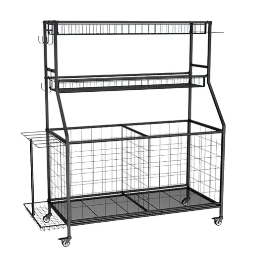 Social Hike Sports Equipment Storage Organiser and Side Rack Garage Trolley