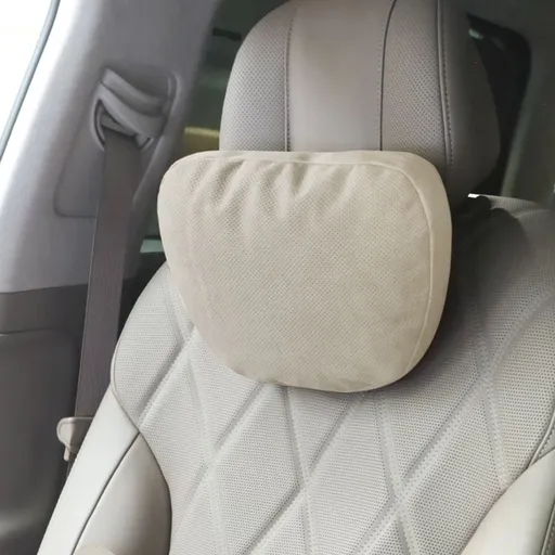 Car Headrest Lumbar Support Artificial Plush Other Wangshu apricot-headrest suede punching SORON bio velvet filling