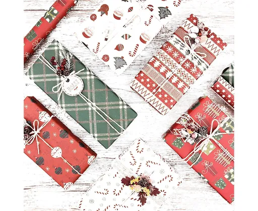 6Pcs Gift Wrapping Paper for Christmas