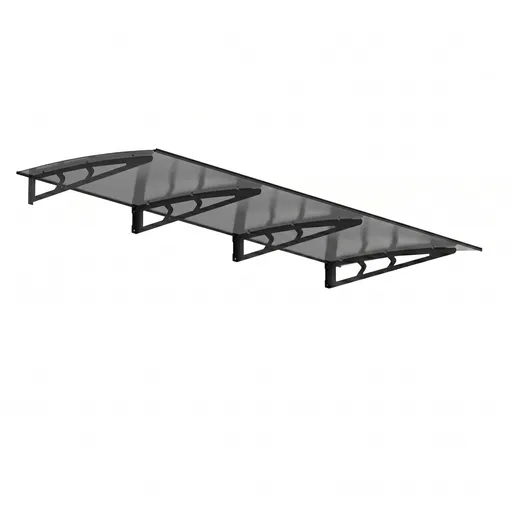 Instahut Window Door Awning Canopy 1m x 3m Grey Solid Sheet Metal Frame