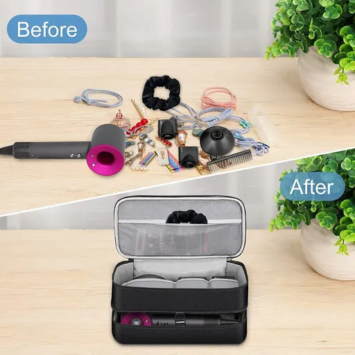 Double-Layer Carrying Case for, Travel Case for Portable Storage Case for Styler and Attachments（black）