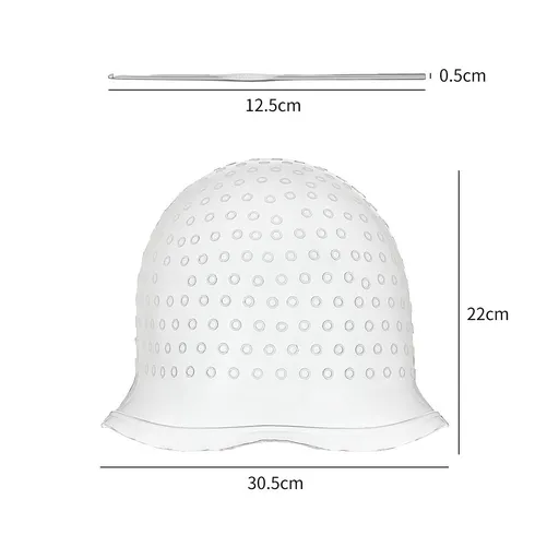 Hair Coloring Highlighting Cap, Silicone Highlight Cap Pull Through Caps Hair Coloring Frosting Cap with Hook, Hair Highlighting