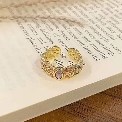 Premium Enamel Drip‑Paint Open Ring | Christmas Wearable Present | Versatile Light‑Luxury Ladies Decorative Band