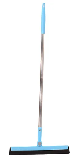 95 cm Water Scraper with Telescopic Handle, Rotatable for Wet and Dry Use, Compatible with Floors, Tiles, Windows and Showers, Blue