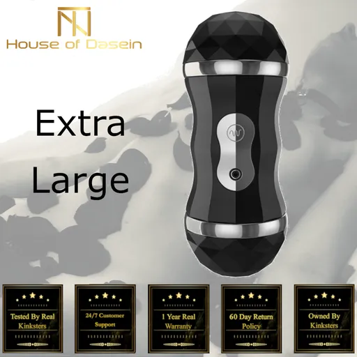 House Of Dasein Large Masturbation Cup Double Entrance Realistic Rechargeable Masturbator - Flesh