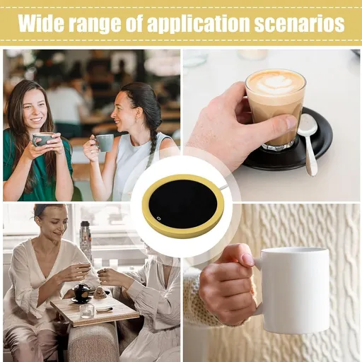 Tea Cup Warmer, 3 Temperature Setting USB Coffee Mug Warmer, Tempered Glass Electric Beverage Warmers
