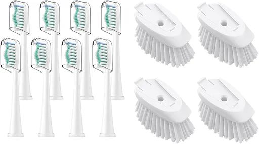 Toothbrh Heads & Dish Brh Refills 4 Pack OXO Dish Scrubber Philips Sonicare Soft Dupont Bristles Replacement Toothbrh Heads for Oral Care
