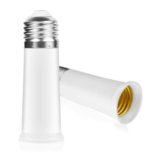 2 Pack Light Socket Extender - 9.5CM/3.7 Inch E27 Light Bulb Extension Socket Standard Medium Base Light Bulb Adapter