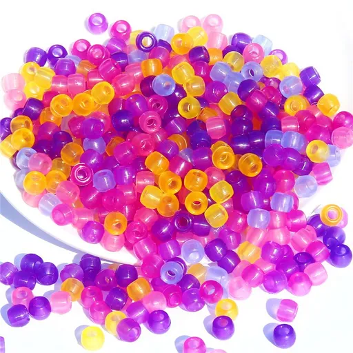 500pcs Uv Beads Uv Clear Beads Uv Color Changing Beads Transparent Beads Multicolor Bead material（Random Mix）