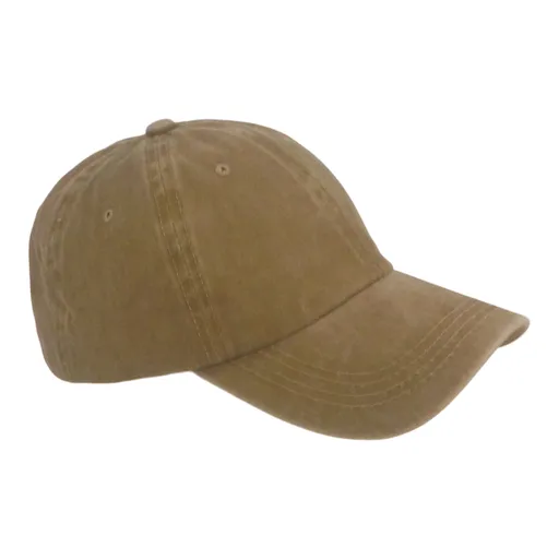 BSTC 6-Panel Baseball Cap, Distressed Cotton, Tan