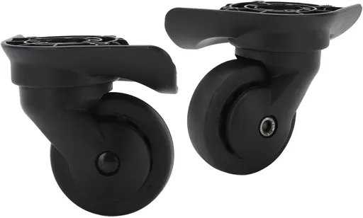 1 Pair Luggage Suitcase Wheels, Universal Replacement Wheels for Mute Swivel Casters Black
