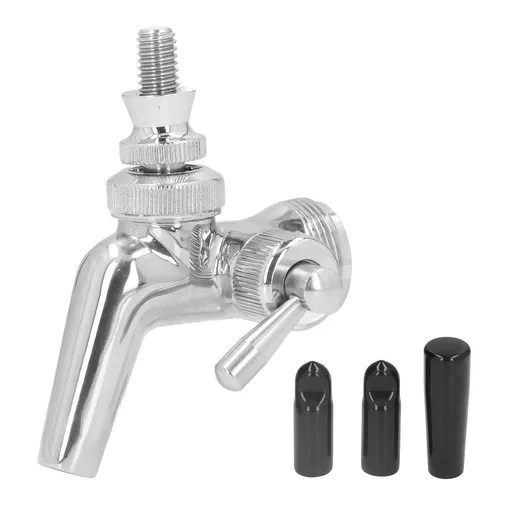 Beer Flow Control Faucet Stainless Steel Beer Tap with Dust Cover Handle for Homebrewing