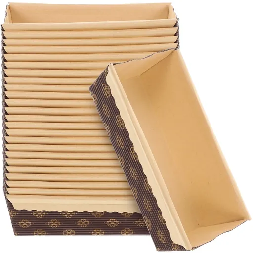 Disposable Loaf Pans Paper 25Pcs 6.7X2.4X1.6In