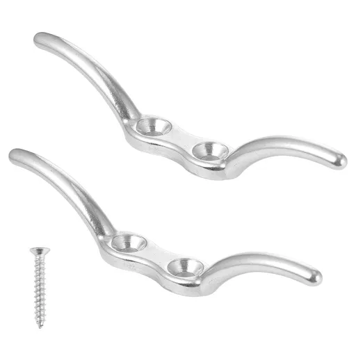 2Pcs Stainless Steel Boat Cleats with Screws Durable Dock Rope Tie Off