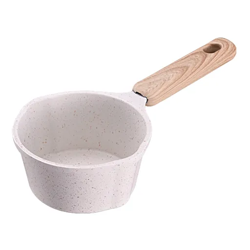 Kitchen Supplies Saucepan Nonstick Pan Small Soup Pots for Cooking, Milk Pot Compatible for All Stoves, Milk Pan with Removeable Handle, Oven& Dishwasher Safe 3.34×2.16 in White