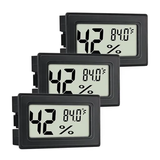 Multifunctional Indoor Digital Thermometer Hygrometer - 3 Pack, Humidity Meters Gauge with Built-In Probe