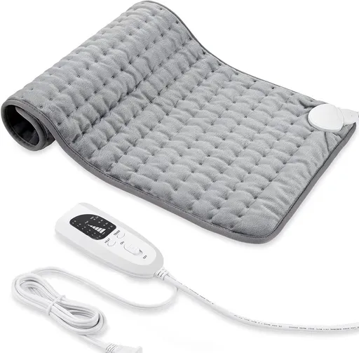 Electric Blanket, Heating Pad, Single Electric Blanket, 6 Temperature Settings, 4 Timers, for Home, Travel and Daily Use, 60 x 30 cm, Grey
