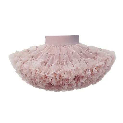tutuoclock Girls Sweet Princess Nylon Mesh Cake Skirt Milk Tea 80cm