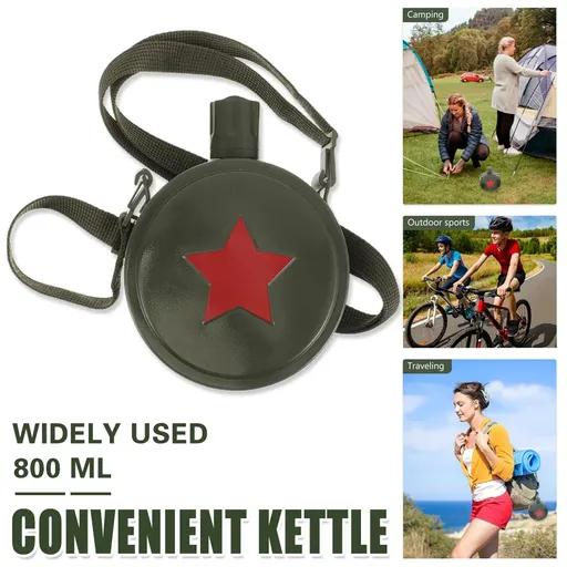 Outdoor Red Five Star Water Bottle Portable Camping Hiking Travel Water Bottle