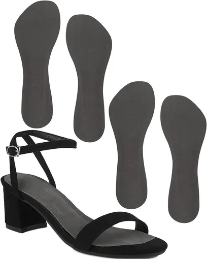 2 Pairs Pigskin High Heel Cushion Inserts, Anti-Slip Shoe Inserts for Dress Shoes Pain Relief, Adhesive Arch Support Sandal Insoles, Leather Cushioning Heel Insoles, Women M 7.5-9