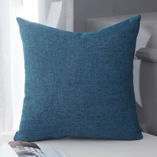 Le Su Cotton Linen Cushion Solid Color with Core 35# Indigo 60*60-pillowcase 1000g thick pillow core